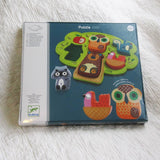 Unique Felt and Chunky Wood Puzzle "Oski" Animals , Ages 12 mo.+