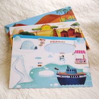 Around the World Transfers Craft Kit by Djeco, Ages 4+