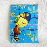 eeboo Sketchbook, Raccoon and Owl Glow in the Dark Cover, Ages 3 - Adult