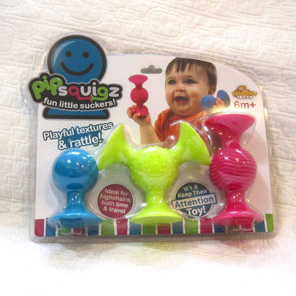 pipSquigz Rattle, Teether, Suction Cup Toy, Ages 6 mo. +
