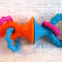 PipSqigz Loops Rattle, Teether with Suction Cup, Ages 6 mo.+