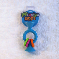 PipSqigz Loops Rattle, Teether with Suction Cup, Ages 6 mo.+