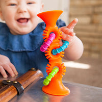 PipSqigz Loops Rattle, Teether with Suction Cup, Ages 6 mo.+