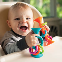 PipSqigz Loops Rattle, Teether with Suction Cup, Ages 6 mo.+