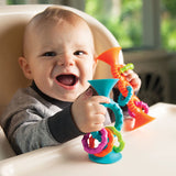 PipSqigz Loops Rattle, Teether with Suction Cup, Ages 6 mo.+