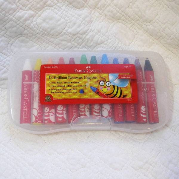 Faber-Castell Beeswax Crayons in a Durable Storage Case, 12 ct., Ages 3+