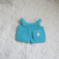 Pastel Blue Doll Overalls for Miffy and Friends, Hand Made, Ages 3+