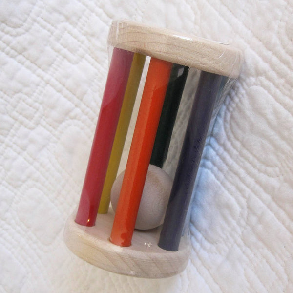 Rainbow Rattle, Natural Wood Baby Toy, By Pure Play, Ages 6 mo.+, US Made