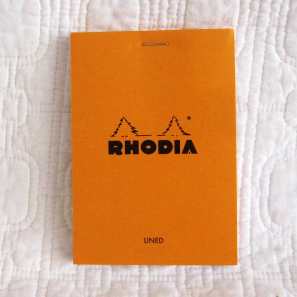 Rhodia Classic Small Orange Notepad, Staplebound, Lined Paper