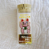 Lucky Cat Lapel Pin, Gold Gilt Cloisonné, Yellow Owl Workshop Original Creation