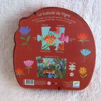 Tiger's Walk Puzzle in Silhouette Box by Djeco, French Style, Ages 3+, 24 piece