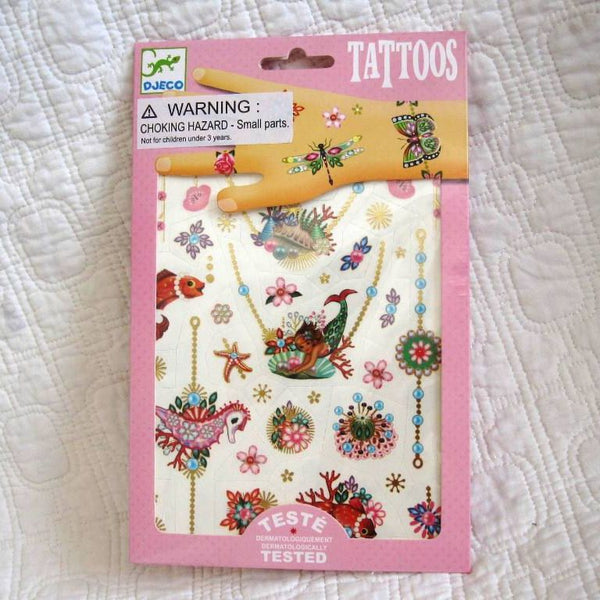 Temporary Tattoos for Kids, Fairy Jewels Style, by Djeco, Dress Up Fun, Ages 4+